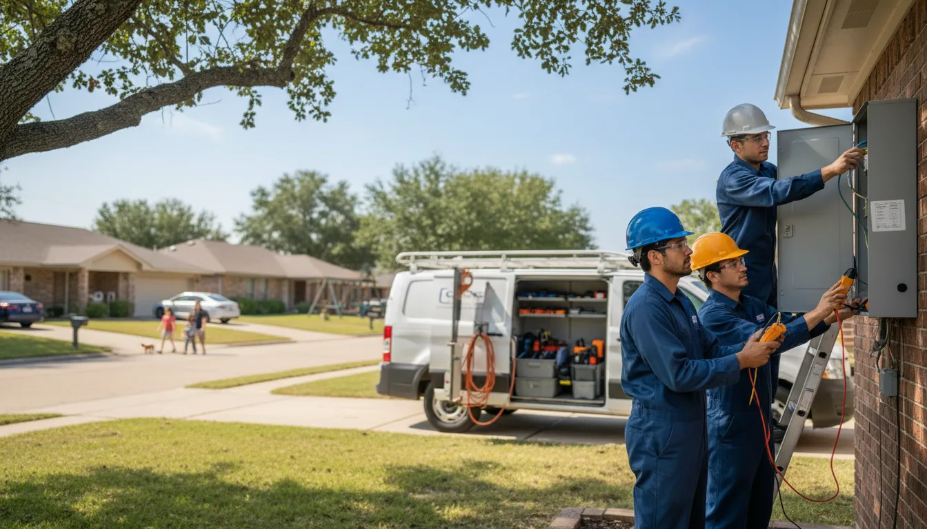 Certified electrician providing emergency electrical services in Weimar, TX